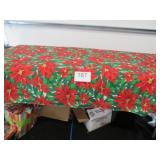 Festive Christmas Table Cloth/  Poinsettia