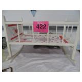 Vtg Strawberry Short Cake Wooden Doll Crib