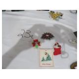 Vtg Handmade Christmas Brooches