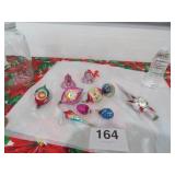 1930S Mercury Glass Ornaments/Atomic Star Topper