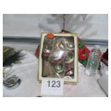 7 Vtg Red, White And Green Kurt Adler Ornaments