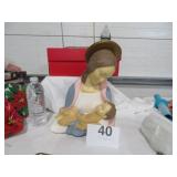 Ceramic Mary And Baby Jesus Hand Painted  13 In