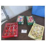 Vtg Glass Ornaments 4 Boxes