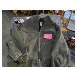 Vtg Mens Carharrt Green Canvas Quilt Lined Xxxl
