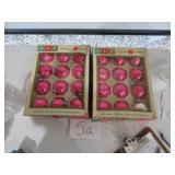 Vtg Kranke Pink Glass Ornaments