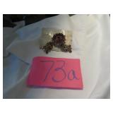 Estate Vtg New West Germany Red Prinestone Brooch