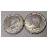 1967 in 1969 Kennedy half dollars