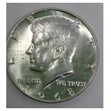 1968 bu Kennedy Half Dollar