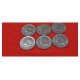 1971, 72, 73,74, 76, 79-P Kennedy Half Dollars
