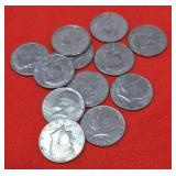12 1971D-1983D Kennedy Half Dollars