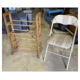Shoe Rack and Folding Cushioned Chair