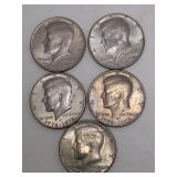 5  1976 Kennedy Half Dollars