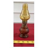 Amber Glass Miniature Oil Lamp