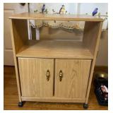 Microwave Cart on Wheels in Good Shape