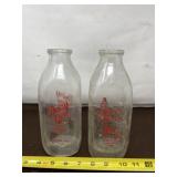 Dairy Lane and Valley Farms Glass Milk Jars