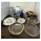Pyrex Dishes, Pabst Glass, Vase and All in Booth