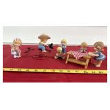 1980s Vintage Enesco Country Cousins Figurines