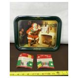Coca-Cola Santa Tray and Ever Glow Universal Bulbs