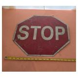 Stop and Slow Metal Sign