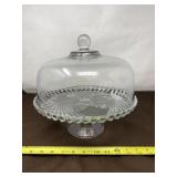 Clear Glass Cake Stand with Matching Dome