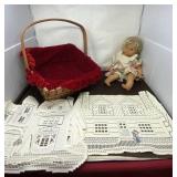 Max Zapp Doll, Basket with Red Velvet Liner