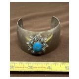 Silver Toned Wide Cuff Bracelet