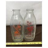 Two One Quart Milk Jars