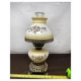 Hand Painted Floral Double Hurricane Lamp