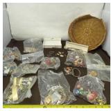 Costume Jewelry and Basket