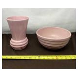 McCoy Pink Vase and Bowl