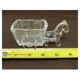 Jeanette Clear Glass Donkey Pulling Cart Candy