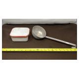 White & Red Enamel Ware Refrigerator Storage Box