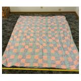 Pink and Blue Checkerboard for Stern Baby Quilt