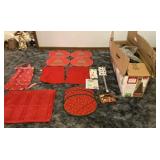 Christmas Apron, Table Cloth, Table Mats, Wreath