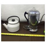 Siam Fuji Ware White Enamel Ware Kettle