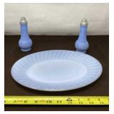 Fire King  Azurite Delphine Blue Platter