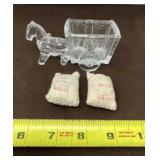 Jeanette Glass Horse Pulling Cart Toothpick