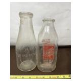 Vandalia Dairy and White Good Glass Dairy Jars