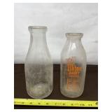 Elkton and Hey Brothers Glass Milk Jars