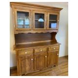 Maple Buffet and Hutch in Warm Brown Finish