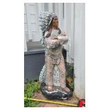 Concrete Indian Statue 30" Tall