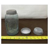 Blue Mason Jar with Lids