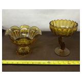 Indiana Glass Amber Compotes
