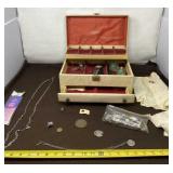 Jewelry Box with Contents of Cloth Napkins