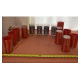 Red and Gold with Blue and White Tumbler Glasses