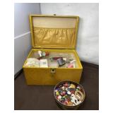 Sewing Box with Contents and Buttons