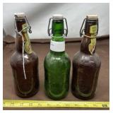 Embossed Swing-Top Glass Beer Bottles from