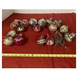 Mercury Glass Shiny Brite Ornaments with Plastic