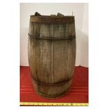 Wooden Nail Keg measured 18.5 inches Tall