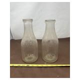 Vintage 1-Quart Glass Milk Bottle with a Rounded